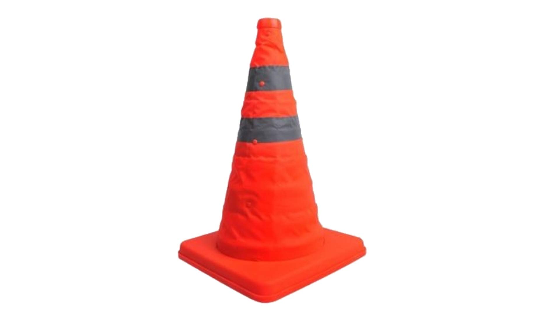 BricoLoco Lote 5 uds. Cono señalización carretera plegable 40 cm 2 bandas reflectantes, naranja. Señalización o balizamiento en carretera de tráfico, entrenamiento, obra. Fluorescente y reflectante.