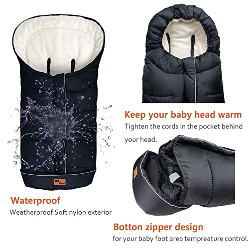 Image of Go 3 Season Stroller Footmuff for Toddler, Stroller Blanket to Protect Your Baby in Outdoor, Warm Soft Bunting Bag for Most Stroller, Winter Waterproof Stroller Sleeping Bag