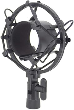Etopars Microphone Shock Mount Mic Anti Vibration Suspension Studio Shock Mount Holder Clip 50mm for 48mm-60mm Diameter Condenser Mic Black
