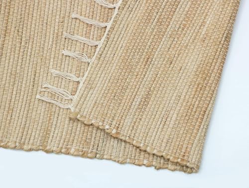 Image of The Home Talk Hand-Made Tablemat - Vintage Mats for Parties, Dining Table, Coasters - Decorative Placemats - 100% Jute Natural Fibers - Pack of 6 (13 x 19 Inches - Natural)
