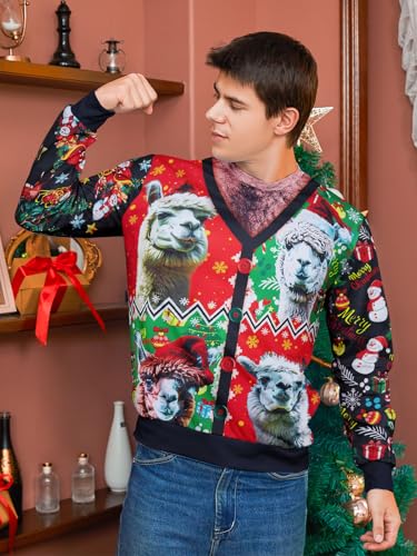 Mens Ugly Christmas Sweatshirt Fake Two Pieces 3D Printed Funny Sweater Shirts Pullover For Xmas Holiday Party 2 Mens Ugly Christmas Sweatshirt Fake Two Pieces 3D Printed Funny Sweater Shirts Pullover For Xmas Holiday Party