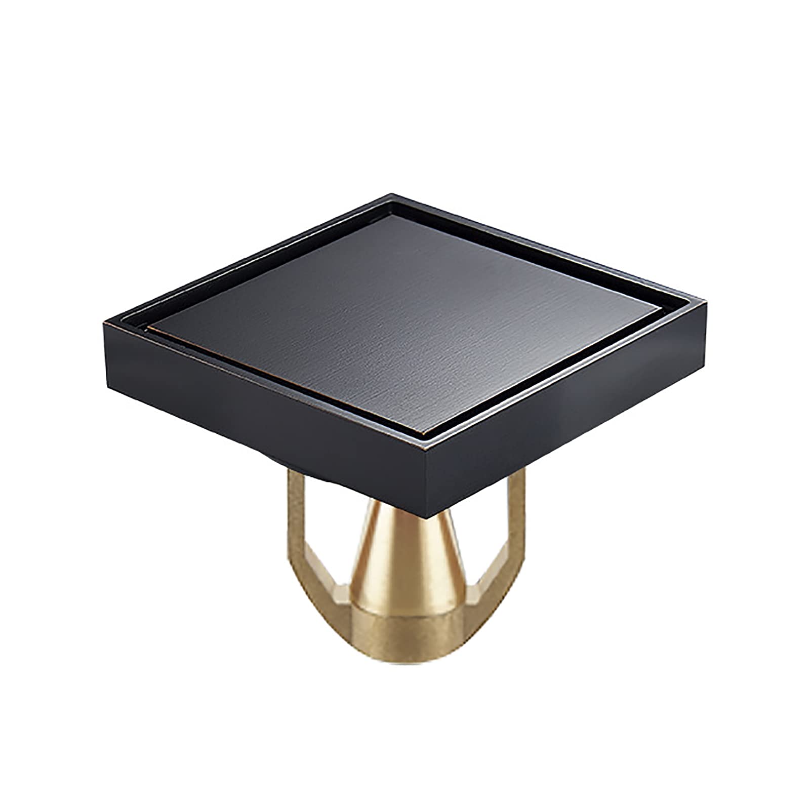 Cubierta de desagüe de Ducha de latón Invisible, desagüe de Piso Cuadrado de 4 Pulgadas con Tapa extraíble, Acero Inoxidable, 2 métodos de instalación, Negro