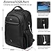 DUSLANG 17 Inch Laptop Backpack for Travel with Backpack Rain Cover College Backpack for Men Laptop Bag with USB Charging Port,Black