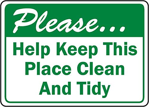 Kwqdozf As Pic Metal Sign Warning Tin Sign Please... Help Keep This Placeand Tidy Aluminum