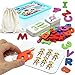 ZaxiDeel ABC Buchstaben und Zahlen Alphabet Karteikarten Holzpuzzle, Frühpädagogisches Spielzeug und Fremdsprachliche Erziehungsmittel Montessori Spielzeug Weihnachten Geschenke