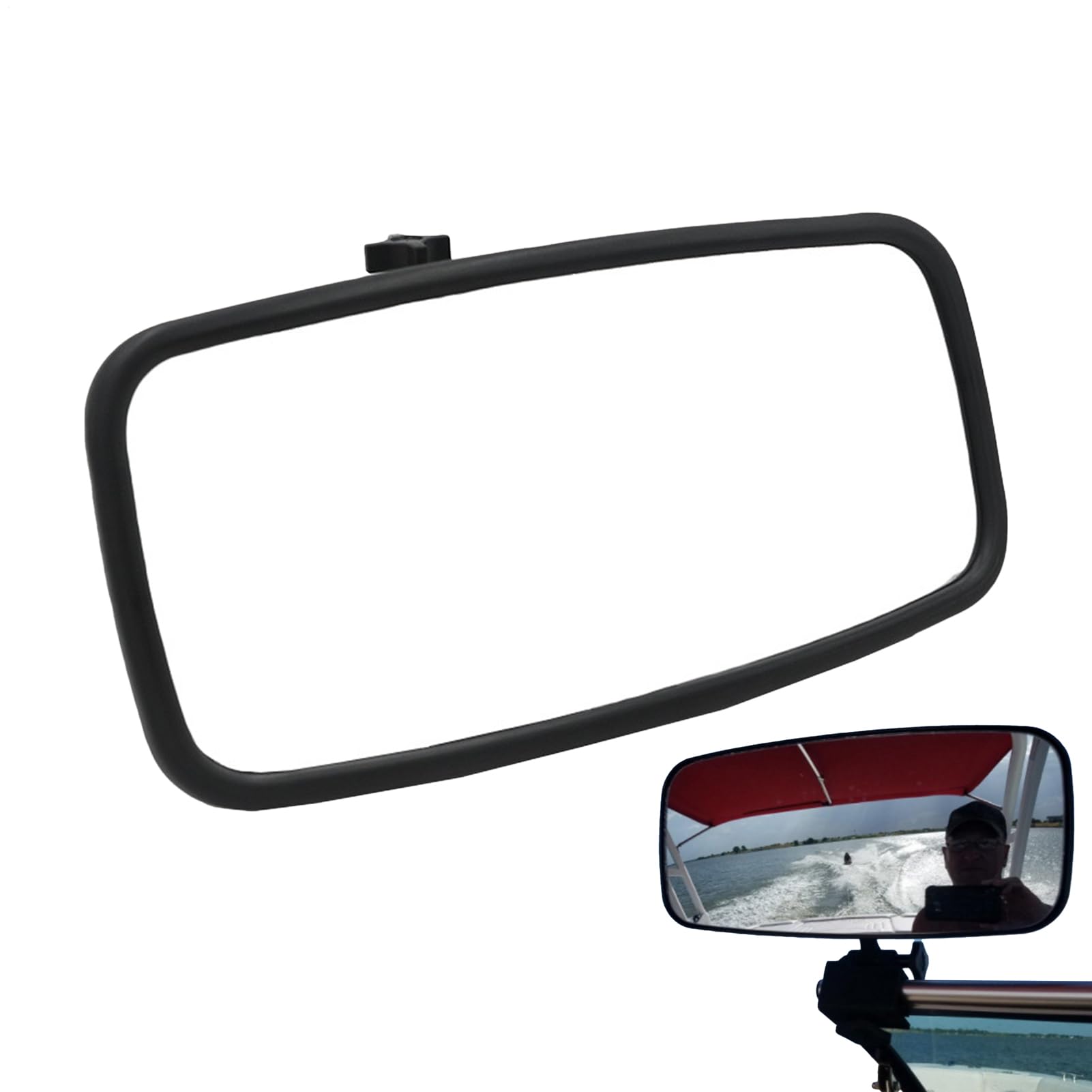 Specchietto retrovisore per sci nautico, 33 x 14,6 cm, grande versatile, specchio panoramico centrale, ampio angolo per sci nautico, per yacht, barche a motore, kayak