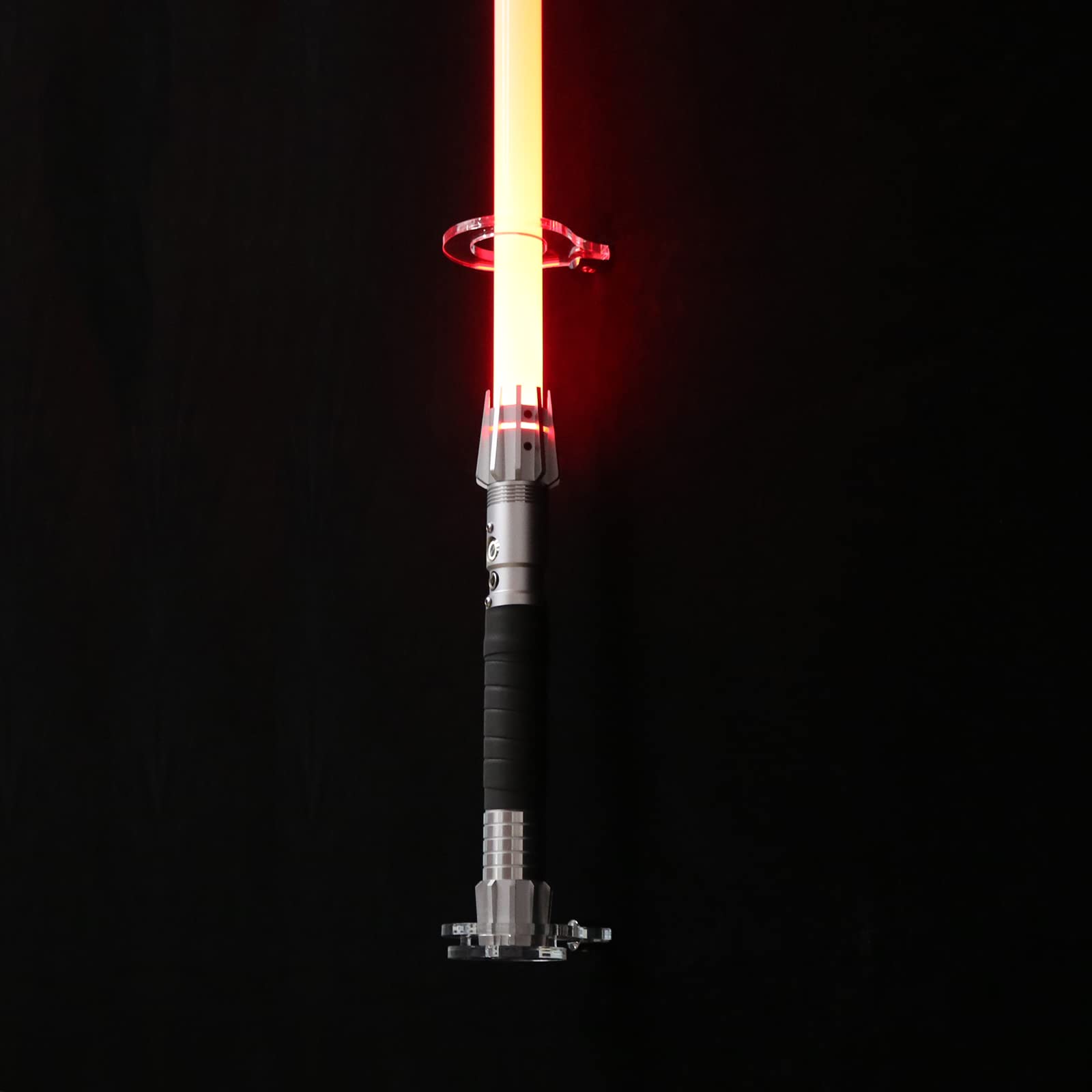 Soporte de Pared para Sable de Luz Lightsaber, Soporte Vertical para Sable de Luz – Expositor Transparente de Acrílico para la Mayoría de Sables de Luz, Resistente (Transparente, 1 Agujero)