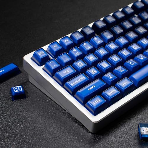 Image of 142 Keys SA Profile Blue Keycaps PBT Doubleshot Translucent Keycaps Set Fit for 61 /64 /87 /104 /108 Cherry Mx Switches ISO ANSI Mechanical Keyboars Alice Keyboard