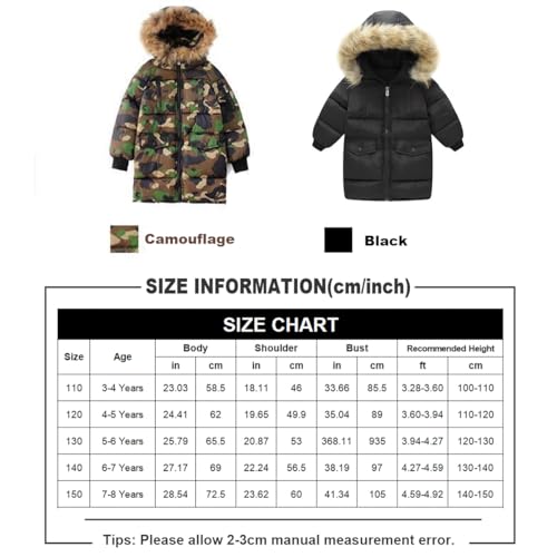 Boy's Winter Coat Warm Hooded Puffer Jacket Girls Thick Down Coat Camouflage2