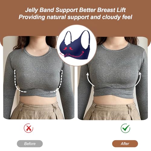 Image of OEAK Womens Wireless Jelly Bras Push Up Bralette Full Coverage No Underwire Bra Comfortable Everyday Seamless Tshirt Bras
