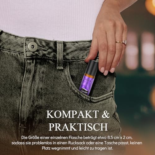 Ätherischen Ölen Roll On Geschenkset 8x10ml, Natürliche Aromatherapie Öle, Lavendel, Teebaum, Bergamotte, Weihrauch, Hilft beim Einschlafen, Stress, Geschenk für Frauen Männer