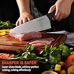 8 inch Japanese High Carbon Stainless Steel Chef Knife, Professional Extra Sharp Wide Cook Knife with Non-slip Ergonomic Handle, for Kitchen Home Restaurant - Image 4