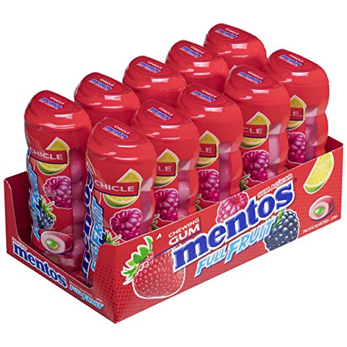 Mentos Pocket Chicle Frutas Silvestres, Sin Azúcar - 10 unidades de 30 gr. (Total 300 gr.)