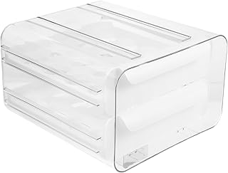 Double Layer Food Storage Tray Drawer Type Fridge Box, Ivory White Plastic Refrigerator Organizer for Fresh Food Preservation and Freezing, Kitchen Storage Container