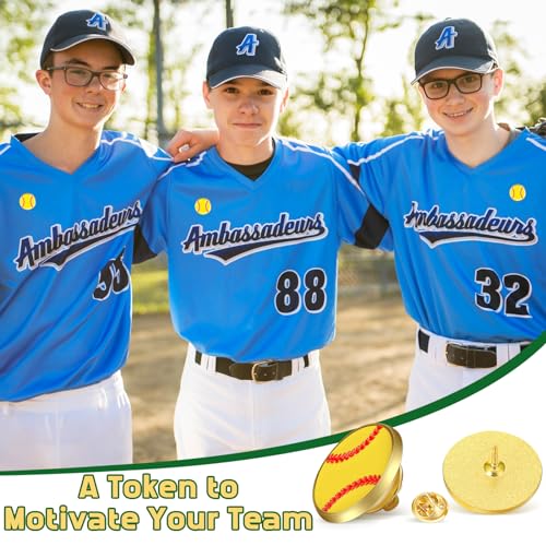 Image of Tondiamo 24Pcs Sports Lapel Pin for Team Gift 3 /4 inch Brooch Decor | Team Gift for Coaches Players, Basketball Baseball Softball Football Volleyball Enamel Pin, Sports Party Decor, Game Awards