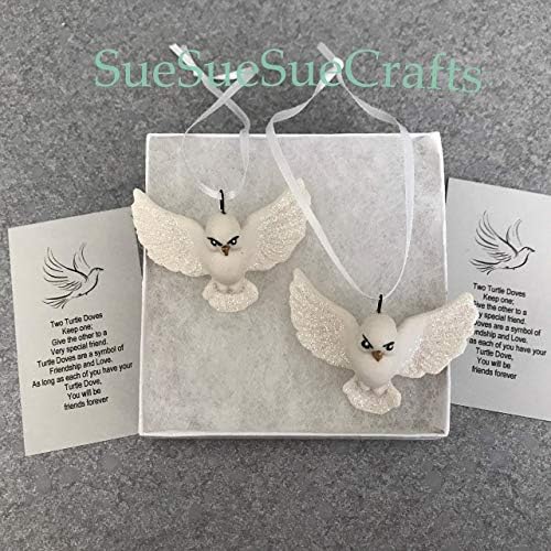 Christmas Tree Ornament, Two Turtle Doves, Wedding, Graduation, Gift of Love