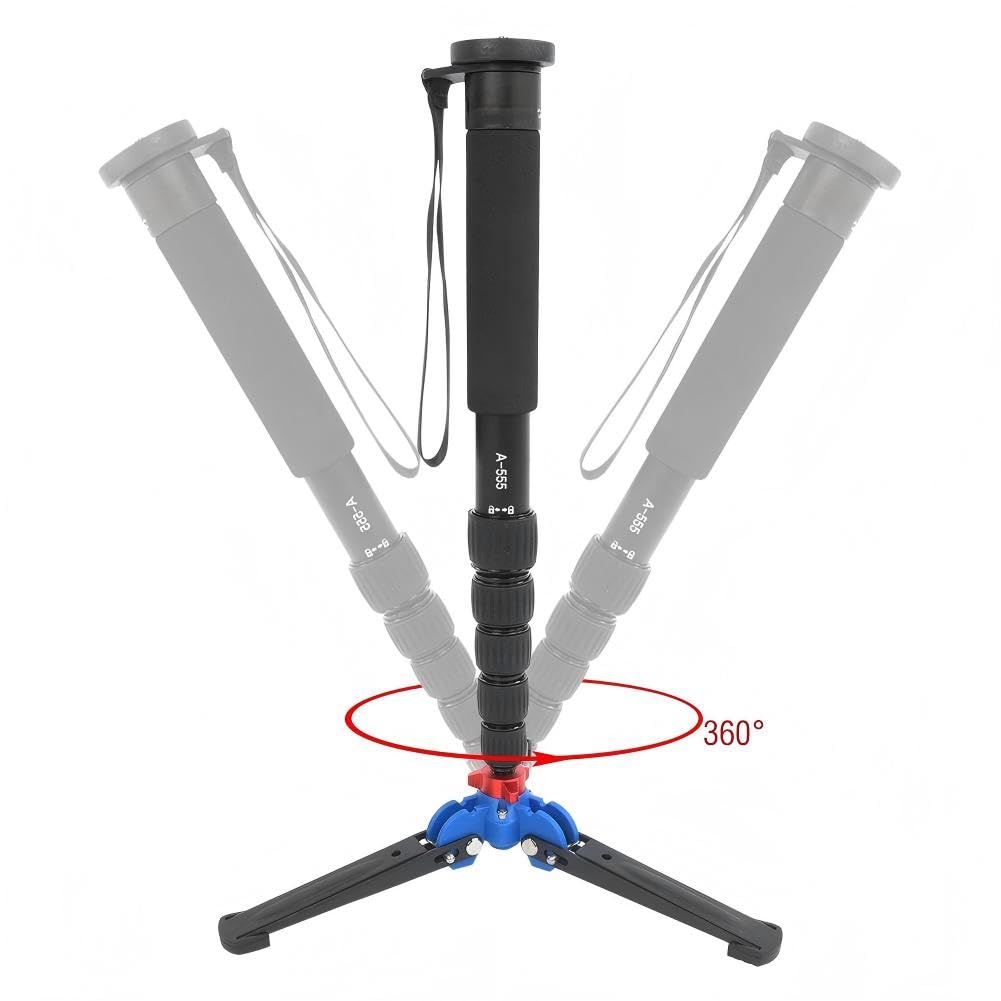 VBESTLIFE Monopode pour Appareil Photo Professionnel Télescopique en Alliage d'Aluminium 6 Sections Hauteur Réglable avec Base M2 pour Photographie de Voyage et Extérieur N