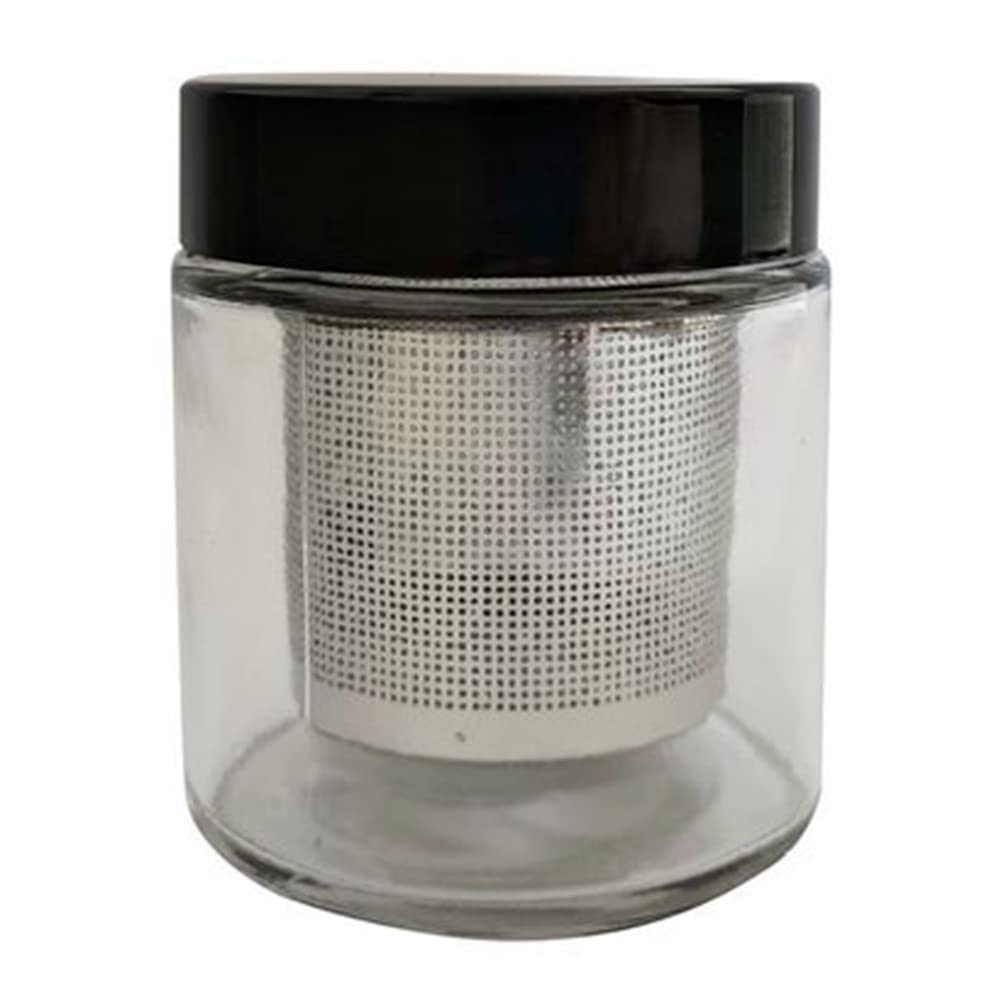 Cpolebev Washing Cup Watch Small Parts Gemstone Cleaning Glass Jar Pot with Sieve