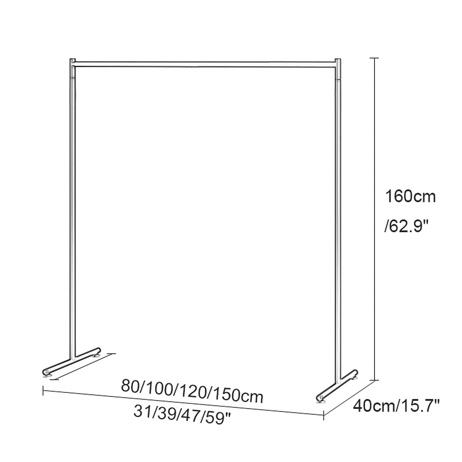 5ft hohe Kleiderständer, 28mm dicker moderner Kleiderständer freistehender Kleiderständer, große Speicherkapazität(Schwarz-120cm