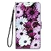 Produktbild Miagon Full Body Flip PU Leder Schutzhülle für Samsung Galaxy S20 Plus,Bunt Muster Hülle Brieftasche Case Cover Ständer mit Kartenfächer,Lila Blume