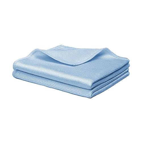 ALLVD ガラス専用超微細マイクロファイバー布40×40 cm拭き跡を残さず拭く場所を傷つけない清潔布ガラス/パソコンモニター/眼鏡/窓など(青色2本)