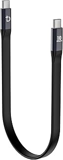 USB C to USB C Cable (0.72ft), 3.1 Gen 2 10Gbps 100W 4K Video Data Transfer Charging Cable for Samsung Galaxy S8, S9, S10,T5 LaCie SSD, MacBook Pro, iPad Pro, and More