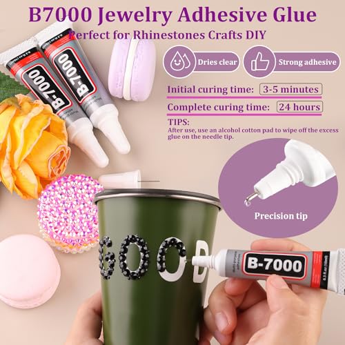 Image of 25000Pcs Resin Rhinestones for Crafting, Black 2-6mm Mixed Sizes Non Hotfix Flatback Gems with 1Pcs Glue, Bedazzling Crystal for DIY Craft Clothing Mugs Tumblers Shoes Fabric Decor Nail Art