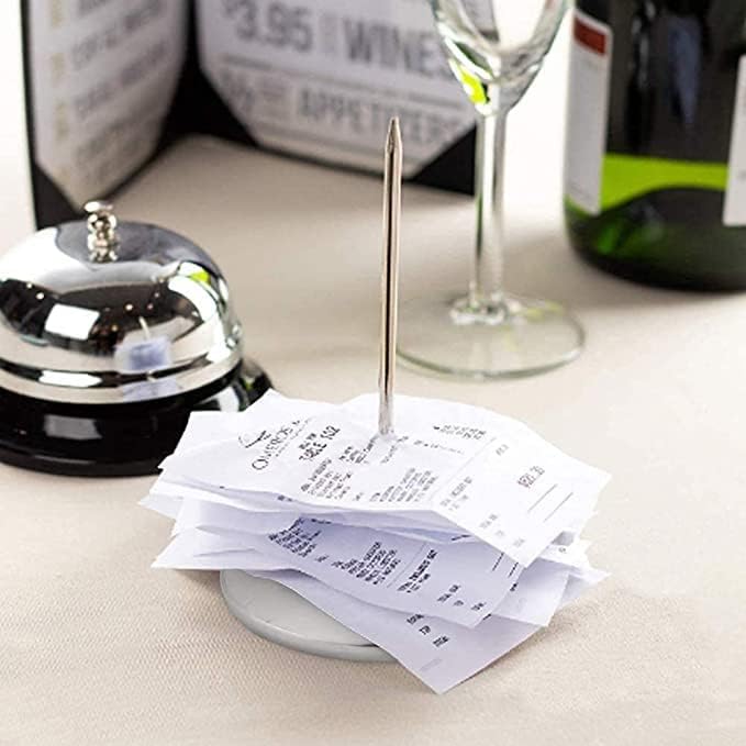 Image of KMW Stainless Steel Bill Holders with 6-inch Round Base - Set of 3, Stylish & Durable for Restaurants, Cafes, and Bars - Perfect for Organizing Bills & Menus