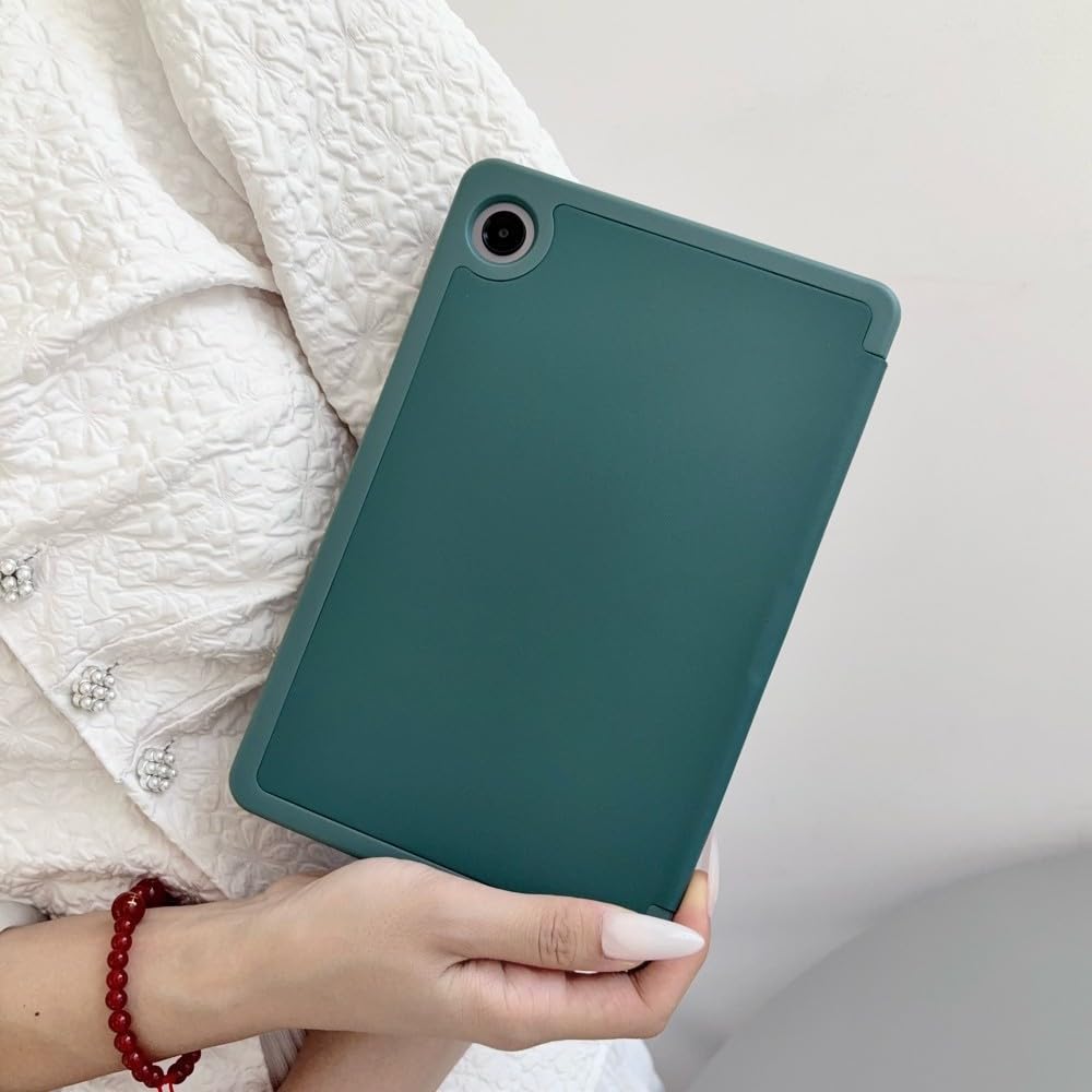 Generic etui kompatybilne z Samsung Galaxy tab A9 8,7 SM-X110 X115 X117 (kolor: ciemnoniebieski) odporny na wstrząsy pokrowiec z klapką ze skóry silikonowej