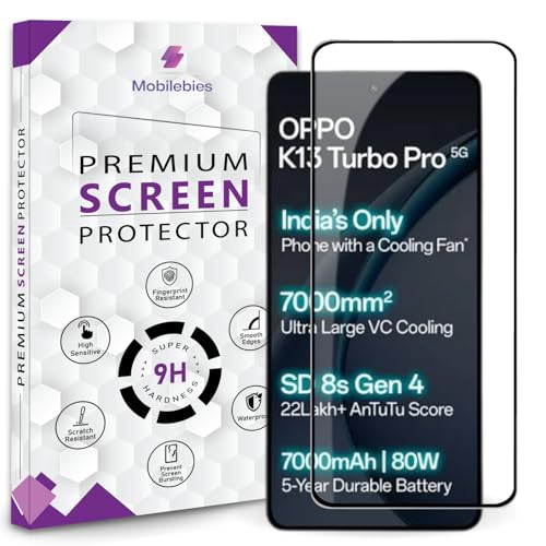 Image of Premium Tempered Glass Screen Protector Guard For Oppo K13 Turbo Pro 5G / K13 Turbo 5G (6.8 Inch, Pack of 1) | HD Clear, Edge to Edge Coverage With Easy to installation kit