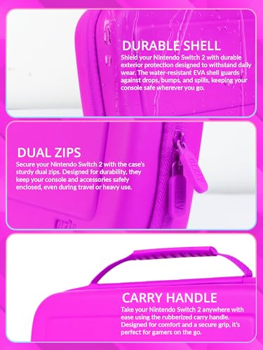 Image of Orzly Case Compatible with Nintendo Switch 2 - Protective Travel Carry Case with Screen Padding, Game Card & microSD Slots, Zipped & Open Pockets for Accessories - 7.9 inch Gift Boxed