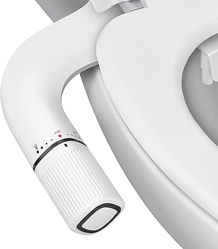 BIGCOW - Accesorio de bidé ultrafino para inodoro, boquilla doble (lavado frontal y trasero), presión de agua fría ajustable y entrada de acero