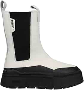 スライ×PUMA MAYZE STACK CHELSEA WMS 25cm Shop Black Womens Puma Mayze Stack Round Toe Platform