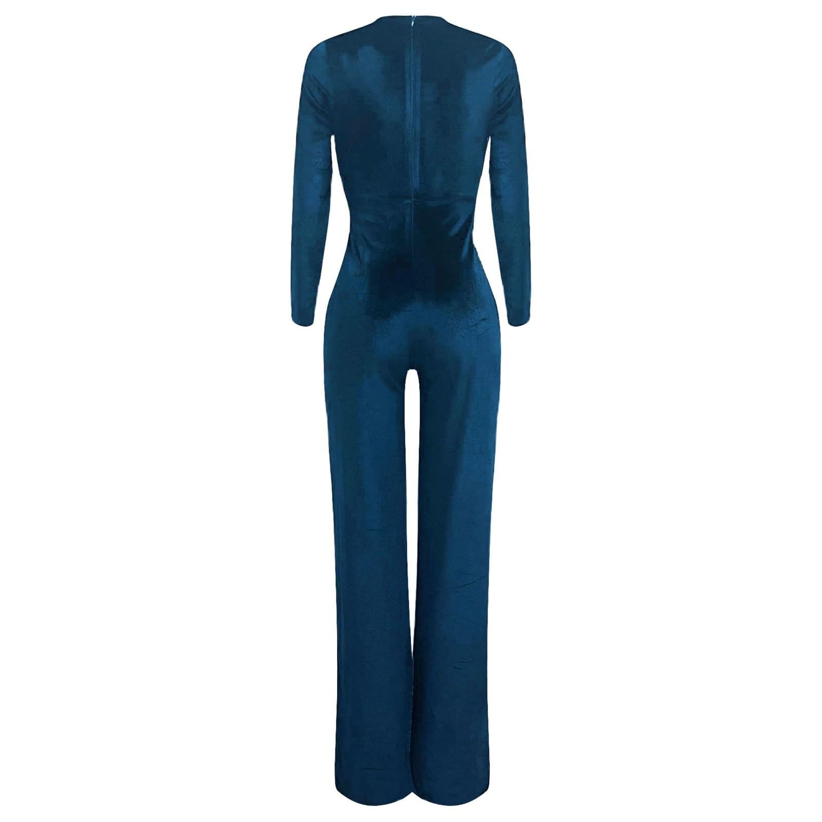 Jumpsuit Damen Elegant, Overall Sommer Hosenanzug, Lang Romper Playsuit Kostüm, Einteiler Outfit Frauen Komplett, Große Größen Overall Damen Festlich Hochzeit Mit Ärmeln Casual Musselin Jumpsuit Damen