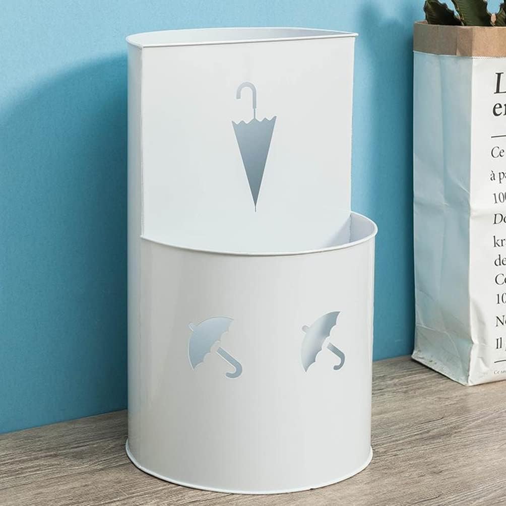 Porte-parapluie d'intérieur en fer avec plateau d'égouttement mobile, support décoratif pour couloir, gain de place, design double couche, 32 x 48,4 cm, parapluie élégant pour la maison