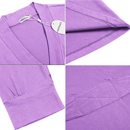 Image of HOTOUCH Womens Robe Lightweight Short Knit Bathrobe Soft Ladies Sleepwear with Pockets
