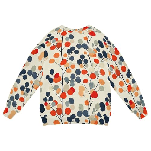 JUNZAN Cartoon Eucalyptus Leaf Big Girls Sweatshirts Hoodies Fleece Fall Tops Shirts Sports 4T2