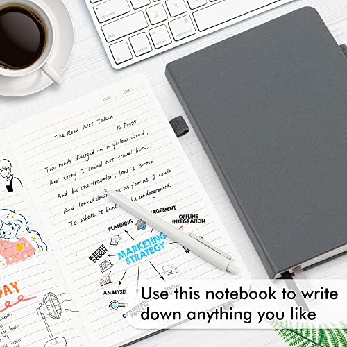 Feela 24 Pack Journal Notebook For Work, Business Notebook Bulk Hardcover Lined Writing Journal With Pen Holder For Men Women Note Taking, With 24 Black Pens, 120 Gsm, 5.1”X8.3”, A5, Gray #TOP3