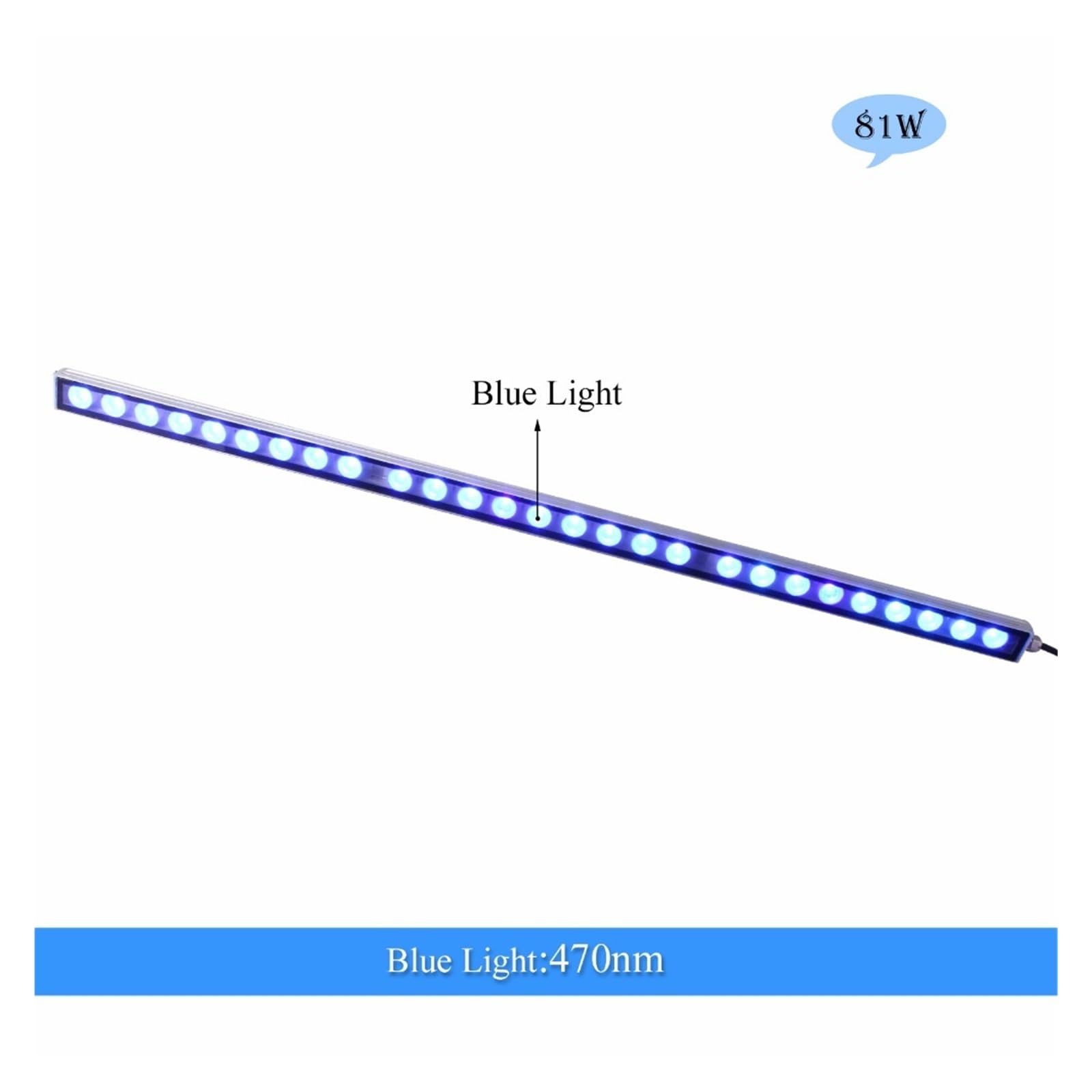 iluminación para acuarios Luz Led for acuario de 54W/81W/108W con solo 470nm, tira de luz de espectro azul, hermosa lámpara for pecera de arrecife de Coral para acuario plantado(54w_A)