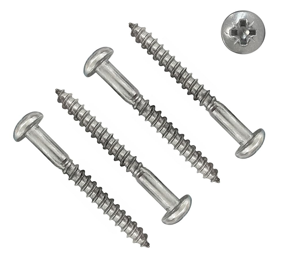 TERFยฎ 5.5mm X 40mm (No.12 X 1.1/2'') Pozi Round Head Stainless Steel A2 (304) Wood Screws For Wooden Timber Chipboard MDF PVCu and General Use Screw Size 5.5mm X 40mm - 20 Pcs
