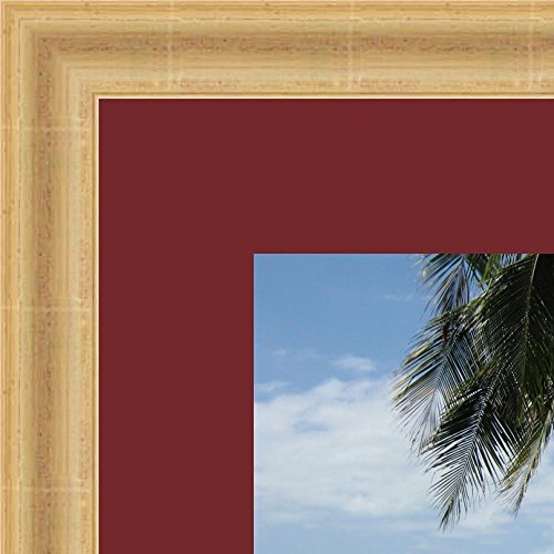 RK Cadres Cadre Photo Avec Passe-Partout Super Blanc Cadre Photo Mural Pour Image 16x44 / 16 X 44 Cm Cadre Bordeaux, 3 Cm De Largeur, Cadre En Bois