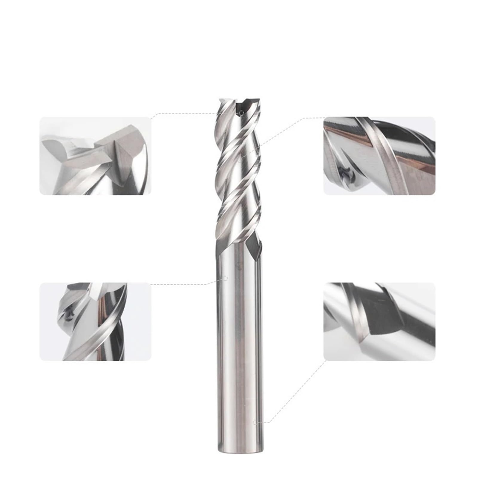 Frezy trzpieniowe HRC62 3-ostrzowy frez węglikowy z węglika spiekanego, frez walcowo-czołowy CNC, narzędzie 1 4 6 8-20 mm do aluminium, włókna szklanego, akrylu, drewna, miedzi, plastiku(14x40x14x100,