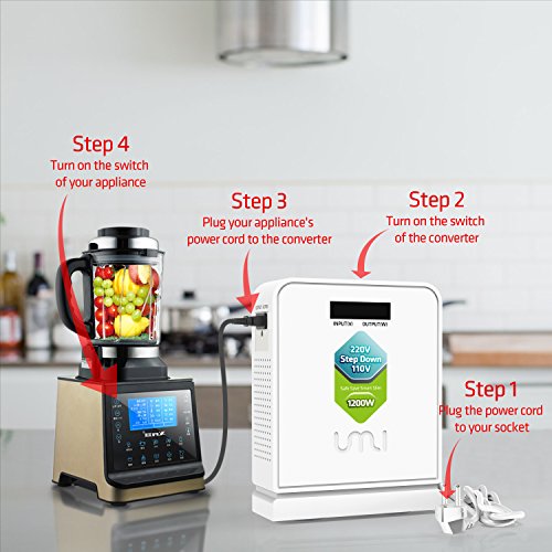 Image of UMI 220V to 110V Step Down Voltage Converter 1200Watts Continuous Full Load Capacity