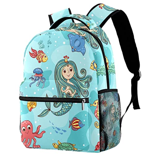 Mochila para portátil de sirena submarina para hombre y mujer