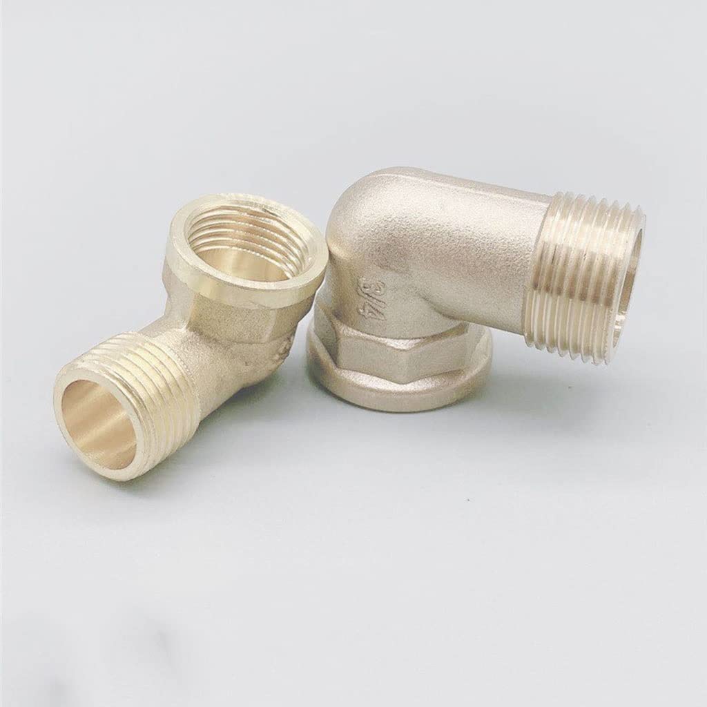 Conector de toque de manguera, 1 codo de conexión de manguera, rosca interna x rosca externa Acoplador de conector de conexión de codo de latón de 90 grados, utilizado for adaptador de cobre