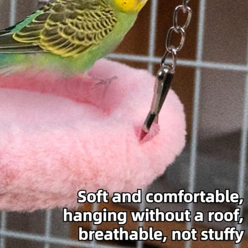 Image of Bird Soft Nest Hanging Hammock Bed Toy for Parrot Parakeet Cockatiel Conure Lovebird Finch Canary Budgie Hamster Rat Gerbils Cage Perch (S)