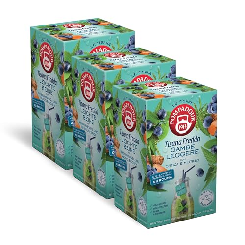 Pompadour, Tisana Fredda Gambe Leggere, 54 Filtri (3 Confezioni da