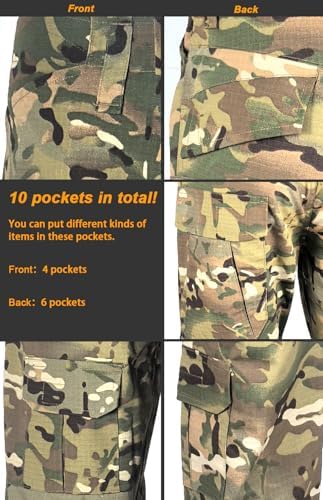 HANSTRONG Gear Military Army Tactical Airsoft Paintball Shooting Pants Combat Men Pants Knee Pads BK(M) - 5