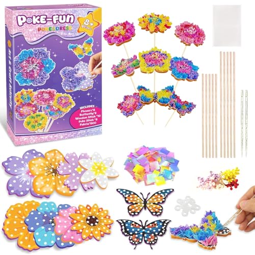 HUIKUANGEU Lavoretti Creativi per Bambini,Crea Il Tuo Bouquet di Fiori,Giochi Creativi,Set di Lavoretti con Fiori per Bambini,Kit Creativo Bambina,Kit Artigianali per Bambini,Artigianato per Bambini