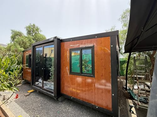 20ft 30ft Tiny House Expandable Container House with Full Bathroom and 2/3 Bedrooms, Foldable Home for Backyard Guest Room, Office & Small Business Space